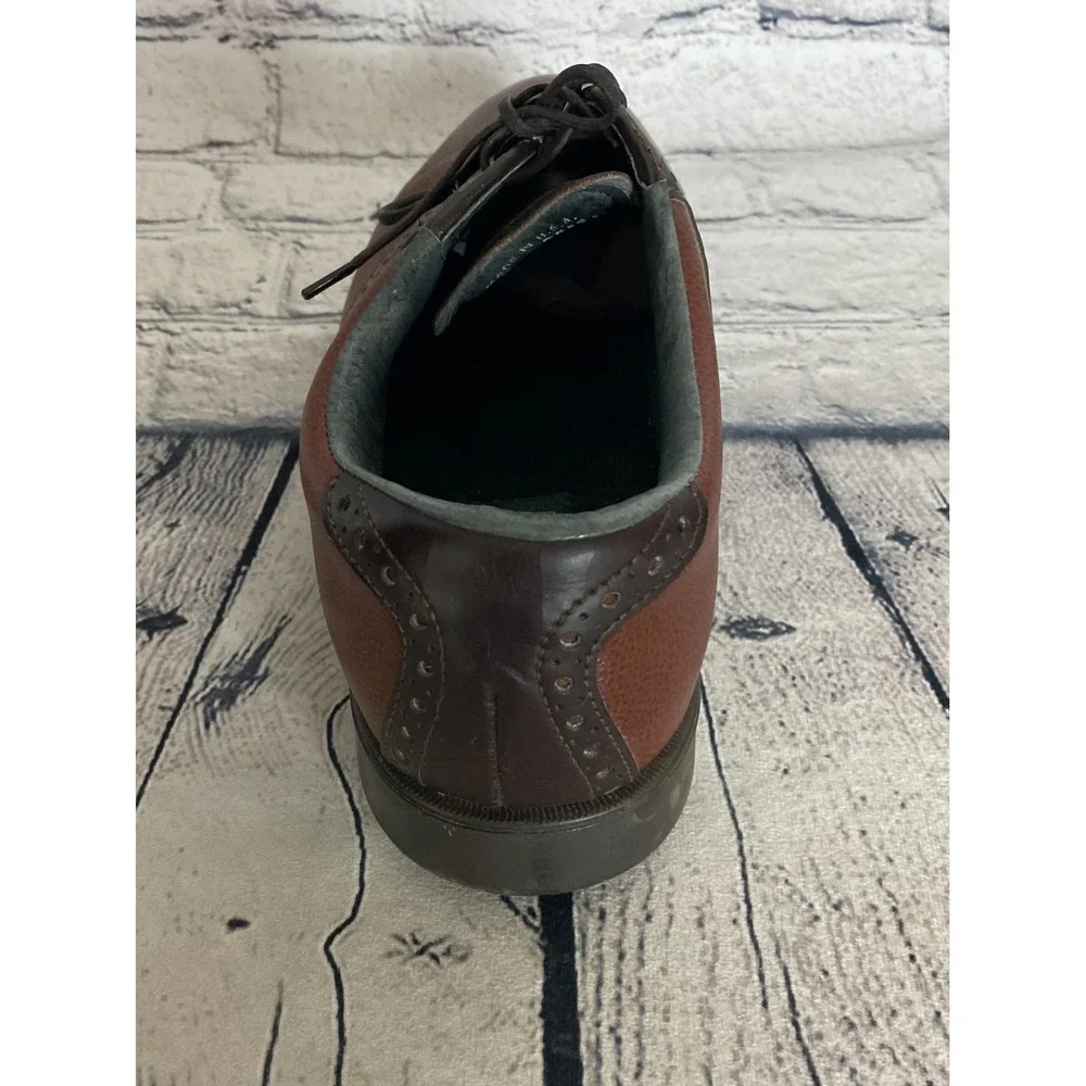 Vintage Dexter Saddle Shoes Mens 9.5M Brown‎ Two-Tone Leather Golf Oxfords USA